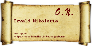 Ozvald Nikoletta névjegykártya